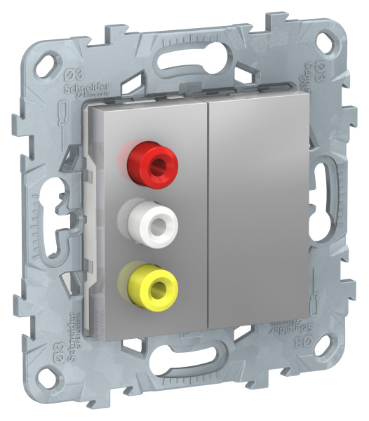 Купить SE Unica New Алюминий Розетка 3 RCA NU543130