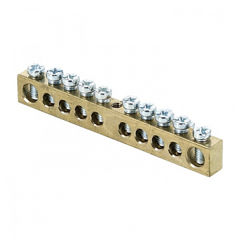 EKF PROxima Шина PEN "ноль-земля" (6х9мм) 10 отверстий латунь крепеж по центру розничный стикер