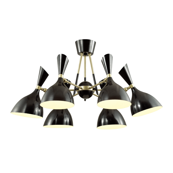 Купить Odeon Light 4665/6C ODL20 430 золотой/черный Люстра потолочная E14 6*40W 220V RASTO