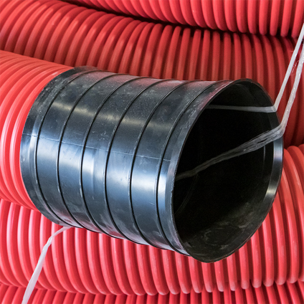 Купить EKF PROxima Труба гофрированная двустенная гибкая ПНД d 160 с зондом (50 м) красная,