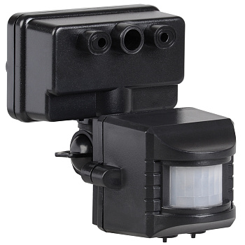 IEK Датчик движения ДД 019 черный, макс. нагрузка 1100Вт, угол обзора 120град., дальность 12м, IP44,