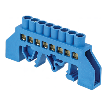 EKF PROxima Шина "0" N (6х9мм) 8 отверстий латунь синий нейлоновый корпус комбинированный