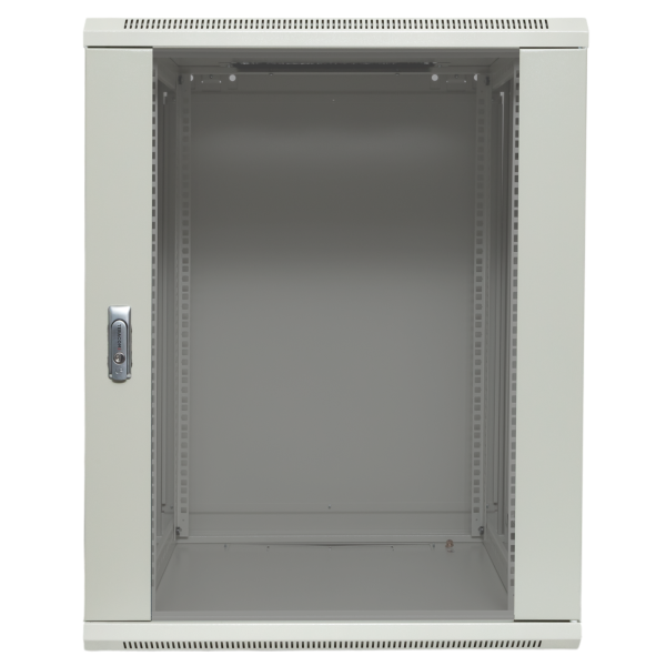 Шкаф настенный 19" TERACOM PRO 12U 600х450 мм дверь стеклянная с замком-ручкой серый