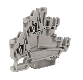 DKC Клеммный зажим. Двухуровневый с объединенными ярусами. Со штыревымиконтактами. Тип HCD.1/CI/GR. Серый. 1,5 кв.мм.