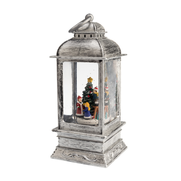 NEON-NIGHT Декоративный фонарь с эффектом снегопада и подсветкой «Рождество», белый 501-065