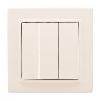 EKF Basic Минск Бежевый Выключатель 3-кл, 10А, СП