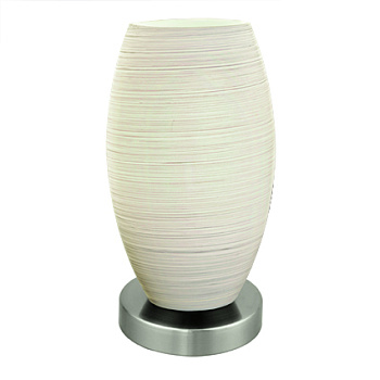 Eglo 97589 Настольная лампа BATISTA 3, 1х40W (E27), 120, H225, основание 110, cталь, никель мат./стекло