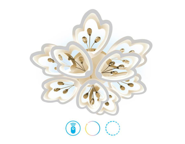 Купить Ambrella Потолочный светодиодный светильник с пультом и подсветкой FA511/6+3 WH белый 252W+40W 3000K/6400K D750*120 (ПДУ РАДИО 2.4)