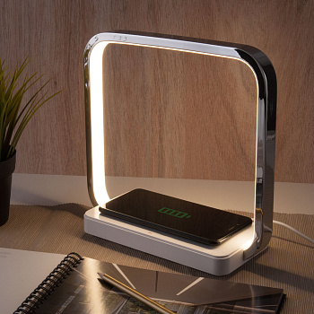 Eurosvet Светодиодная настольная лампа с беспроводной зарядкой QI 80502/1 хром a047190