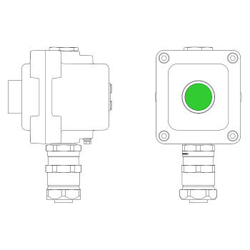 DKC Взрывонепроницаемый пост управления из алюминия LCSD-01-B-MB-P1G(11)x1-PBMB-ANP15BMB / 1Ex d IIB T5 Gb / Ex tb IIIC T95°С Db IP66