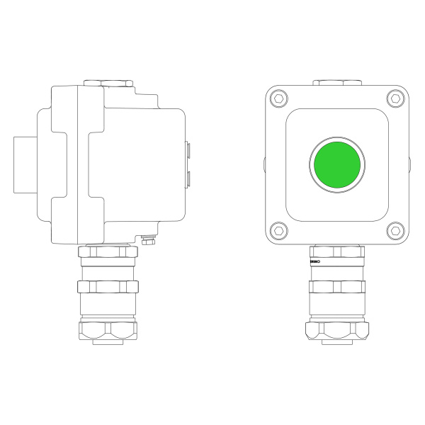 DKC Взрывонепроницаемый пост управления из алюминия LCSD-01-B-MB-P1G(11)x1-PBMB-ANP15BMB / 1Ex d IIB T5 Gb / Ex tb IIIC T95°С Db IP66
