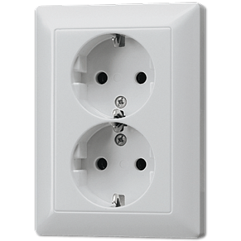 JUNG Розетка сдвоенная, алюминий AL5020KI-L