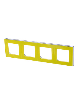 ABB EPJ Levit жёлтый / дымчатый чёрный Рамка 4 поста 2CHH015040A6064