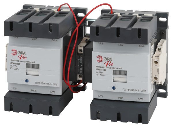 ЭРА Контактор КТИ-51153 реверсивный PRO KKT53-115-230-10-E 115А 230В/АС3