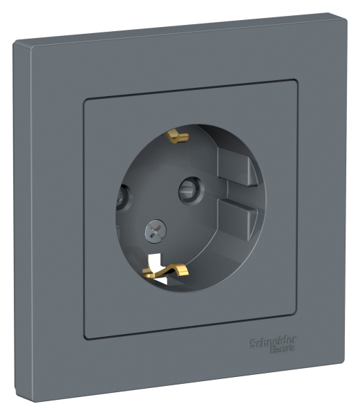 Купить Systeme Electric AtlasDesign Грифель Розетка с/з со шторками, 16А, в сборе