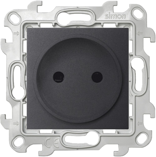 Купить Simon 24 Графит Розетка 2К с защитными шторками 2450441-038