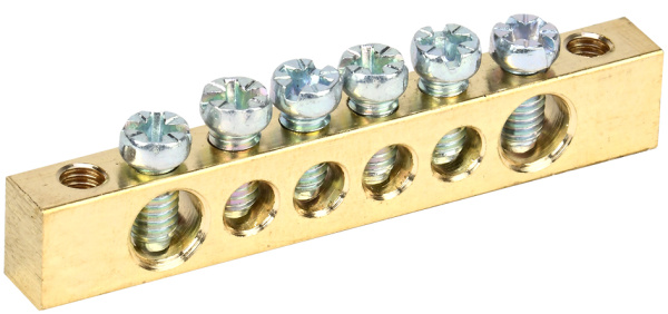 IEK Шина PEN земля-ноль 6х9мм 6/2 (6групп/креп по краям)