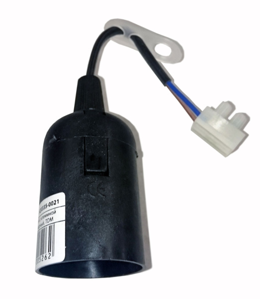 Купить IEK Ппл27-04-К52 Патрон подвесной с шнуром, пластик, Е27, черный (50 шт), стикер на изделии,