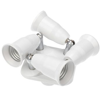Разветвитель цокольный Е27-4хЕ27 белый Rexant 11-8864
