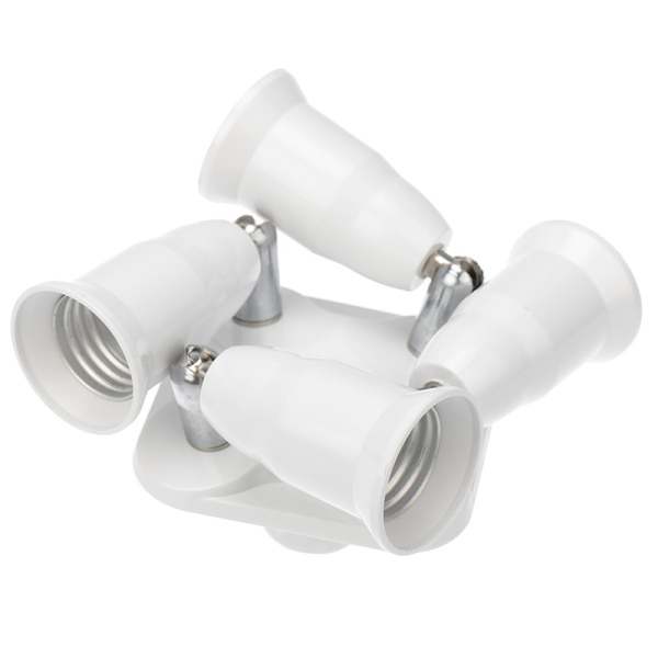 Разветвитель цокольный Е27-4хЕ27 белый Rexant 11-8864