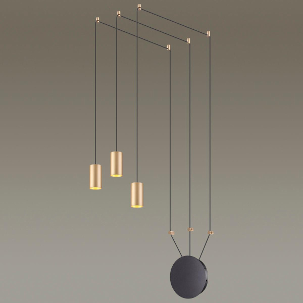 Купить Odeon Light 3898/3 ODL20 41 черный/золот./металл Накладн св-к GU10 50W*3 (повод 7м, 10 крепл. в компл-те) LUCAS