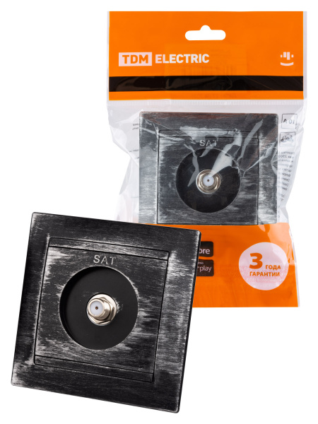 TDM Розетка SAT (F-разъем) 0-2400МГц старинное серебро "Лама" SQ1815-0662