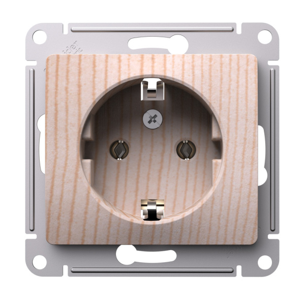 Systeme Electric Glossa Сосна Розетка с заземлением, 16А, механизм