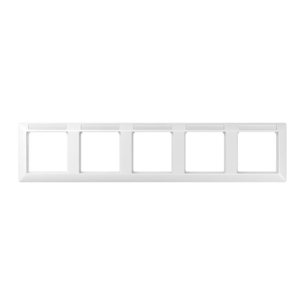 JUNG Рамка 5-кратная горизонтальная с полем для надписи белая AS5850BFINAWW
