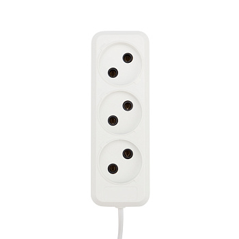 Удлинитель 3 гнезда, 7 м, 2х0.75 мм², б/з, белый (Сделано в России) Rexant 11-8736