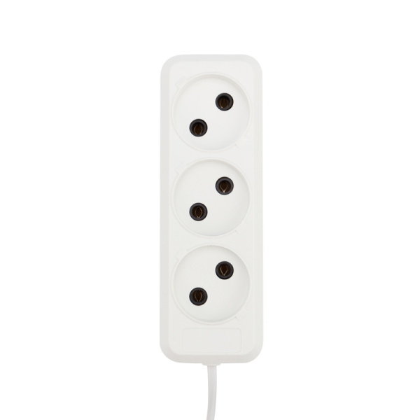 Удлинитель 3 гнезда, 7 м, 2х0.75 мм², б/з, белый (Сделано в России) Rexant 11-8736