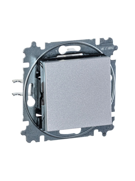 Купить ABB EPJ Levit серебро / дымчатый чёрный Переключатель перекрёстный 1-клавишный 2CHH590745A6070