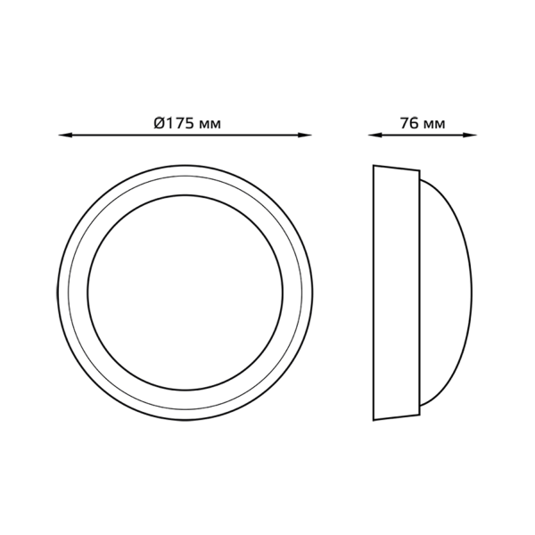 Купить Gauss Светильник ЖКХ ECO 2.0 круг 12W 1000lm 6500K 160-260V IP54 D175*76мм белый 141411312