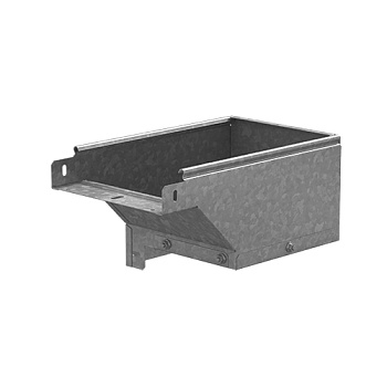 OSTEC Поворот вертикальный вниз левый к лотку 300х80, толщ. 1,0 мм, Сендзимир цинк