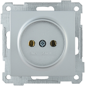 IEK РС10-1-0-Б Розетка без з/к 10А BOLERO серебряный ERB10-K23-10
