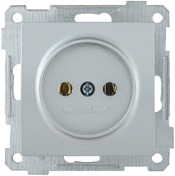 IEK РС10-1-0-Б Розетка без з/к 10А BOLERO серебряный ERB10-K23-10