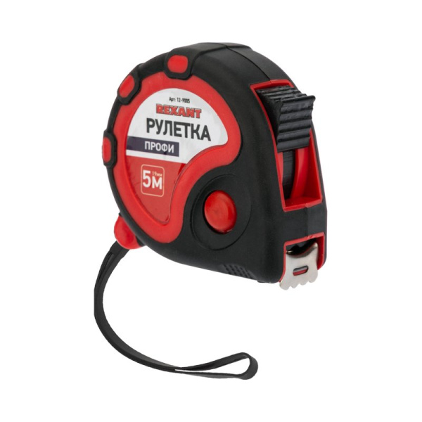 Рулетка " Профи"прорезиненный корпус 5м*19мм Rexant 12-9005