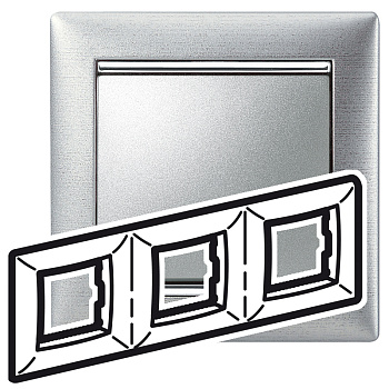 Legrand Valena Алюминий матовый Рамка 3-ая гориз 770333