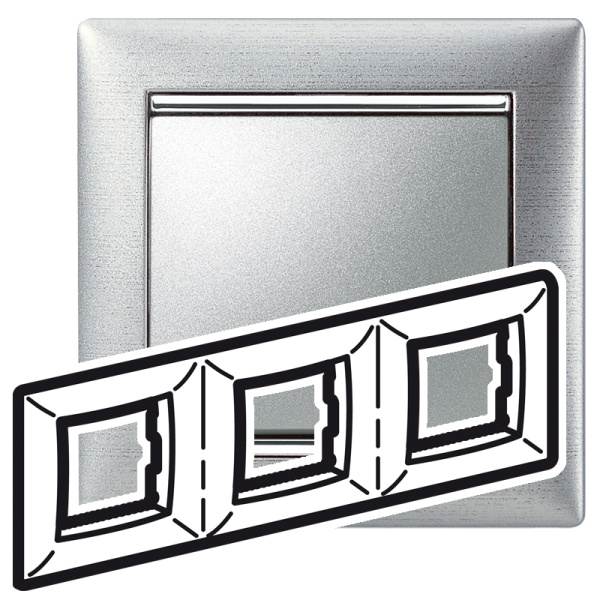 Legrand Valena Алюминий матовый Рамка 3-ая гориз 770333