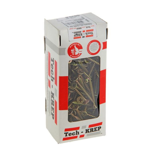 Купить Tech-Krep Саморезы универсальные  50х5,0 мм (150 шт) желтые - коробка с ок. 102263