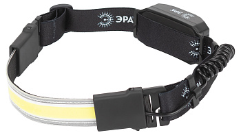 ЭРА Фонарь налобный светодиодный GA-807 "Кибер" аккумуляторный 10 Вт COB, 3 режима, miscro USB