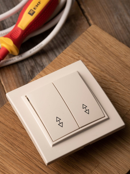 Купить EKF Basic Минск Бежевый Выключатель проходной 2-кл, 10А, СП