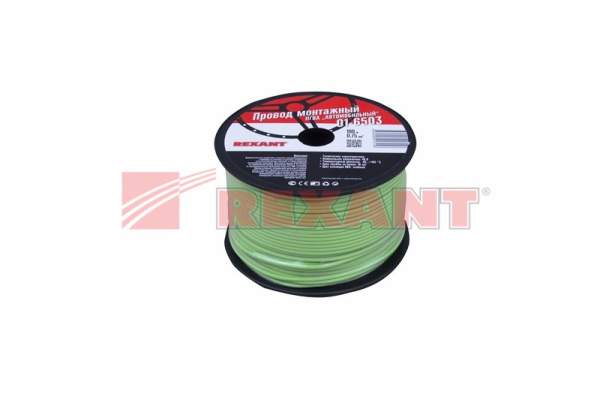 Купить Провод ПГВА 1 х 0.75мм², 100м, ЗЕЛЕНЫЙ Rexant 01-6503