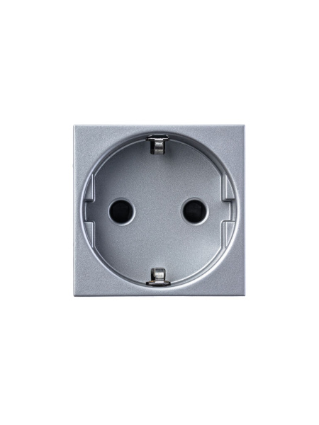 Купить ABB NIE Zenit Серебро Розетка с/з с защитными шторками, винт. зажим, 2 мод 2CLA228800N1301