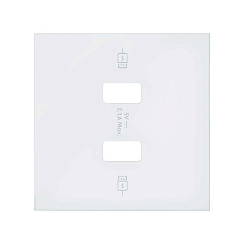 Simon 100 Белый матовый Накладка для зарядного устройства 2хUSB 10001096-230