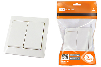TDM Выключатель 2 кл. 10А белый "Ильмень" SQ1823-0002