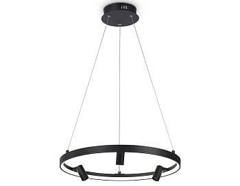 Ambrella Светильник светодиодный подвесной с пультом FL5284/1+3 BK черный 50W 3000K/4200K/6400K+4200K D500*1200 (ПДУ ИК)