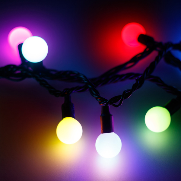 Купить Arlight Светодиодная гирлянда ARD-BALL-CLASSIC-D23-10000-BLACK-80LED RGB (230V, 3.5W) (Ardecoled, IP65) 025619