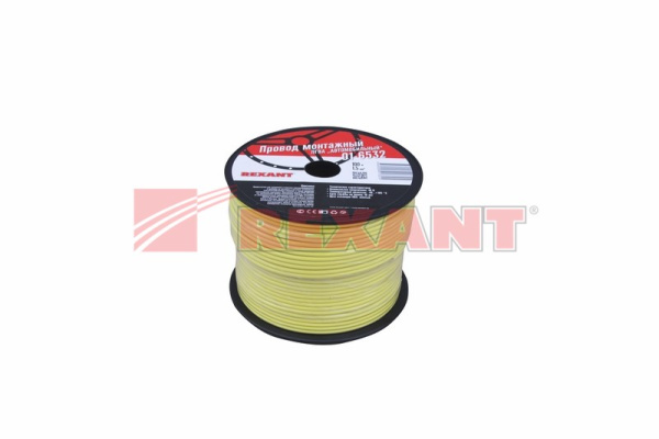 Купить Провод ПГВА 1 х 1.50мм², 100м, ЖЕЛТЫЙ Rexant 01-6532