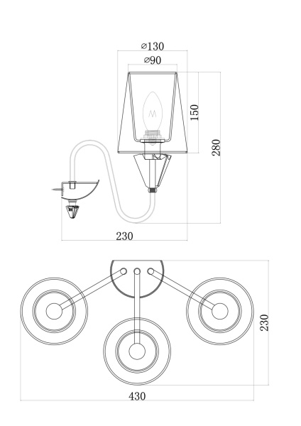 Купить Maytoni Modern Florero Хром Бра MOD078WL-03CH