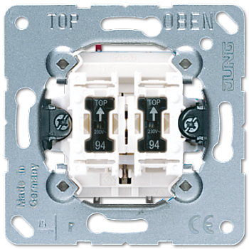 JUNG Мех Выключатель 2-клавишный кнопочный с подсветкой (2 НО контакта) 535U5